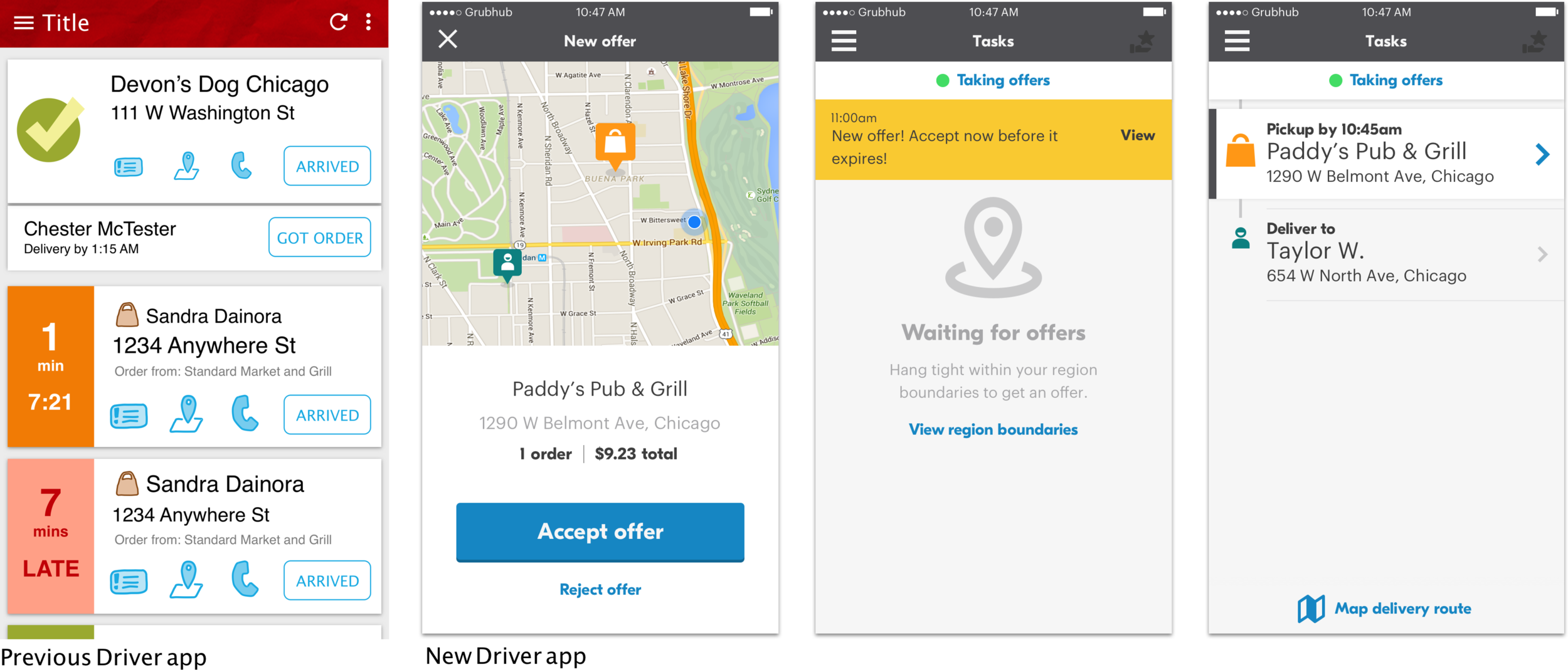 App screens comparison