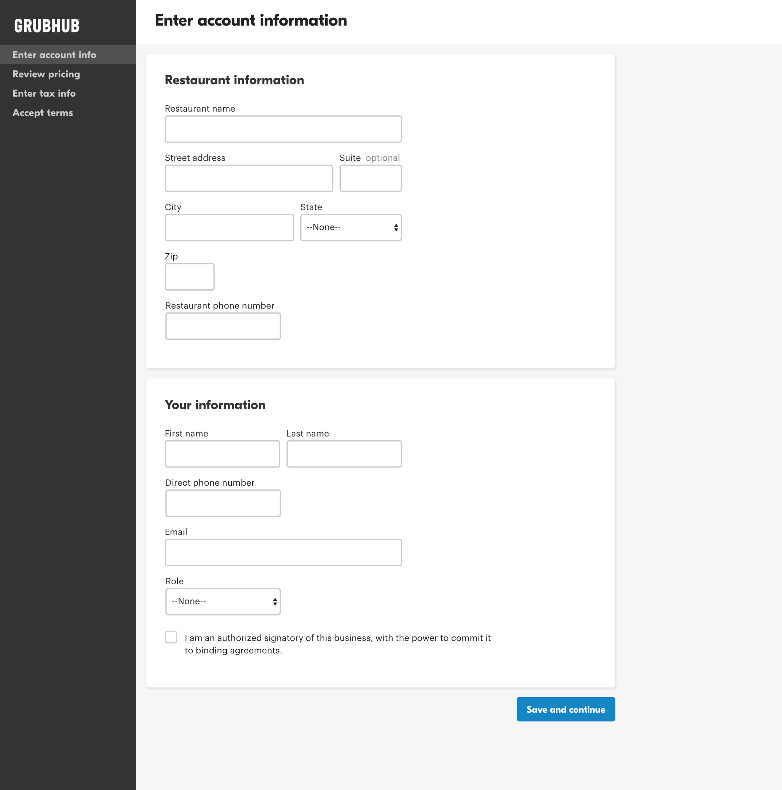 New Onboarding Web App